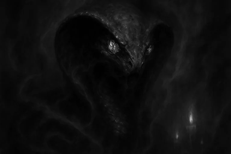 the demon Abadir in serpent form