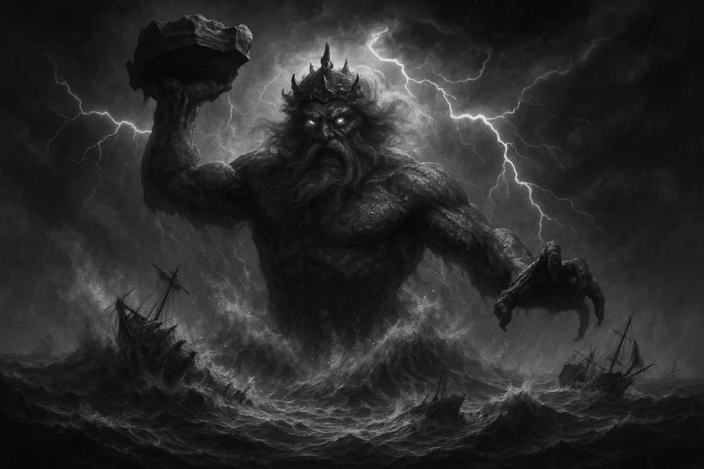 Marid rising from the ocean