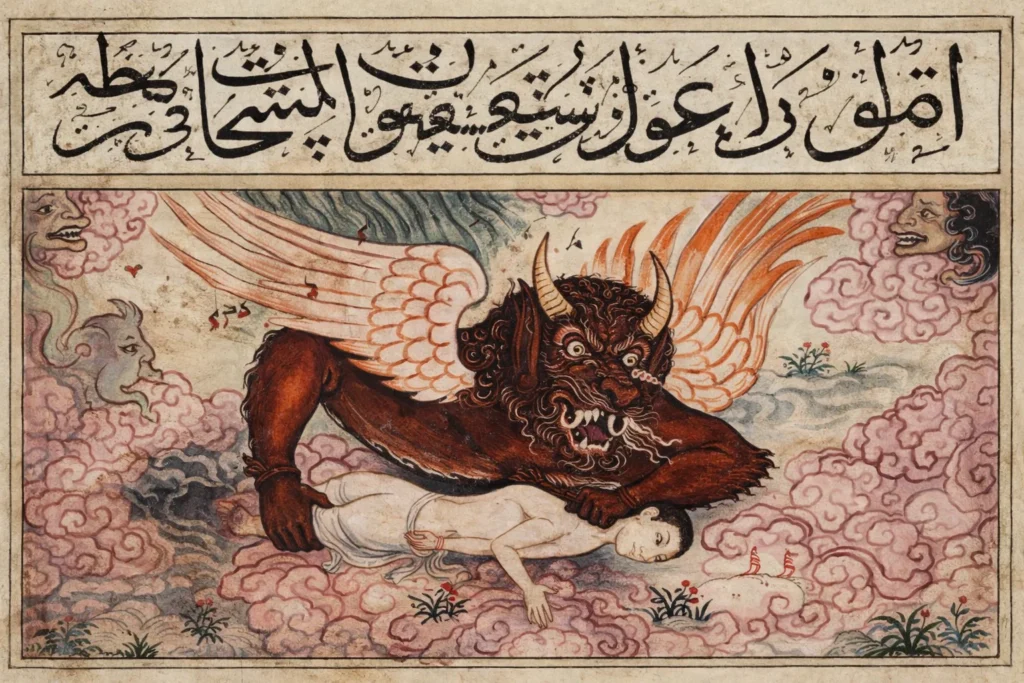 a depiction of the fall of iblis