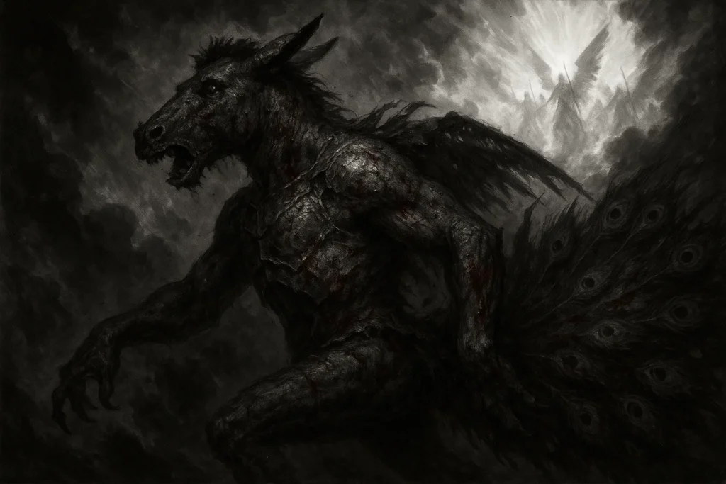 Adrammelech Fleeing the Battlefield of Heaven