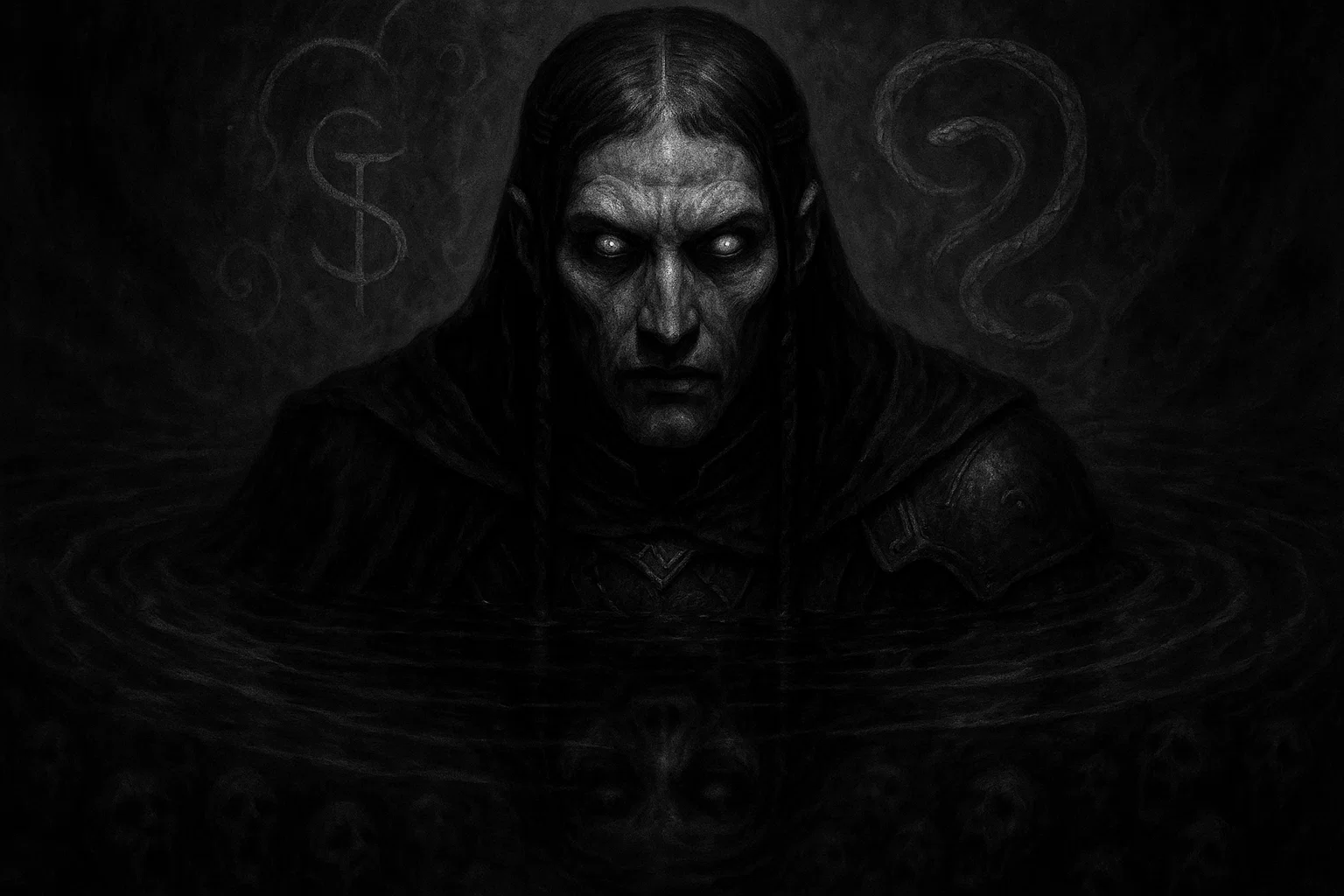 the demon Agaliarept emerging from water