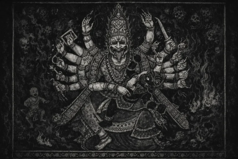 a depiction of Hiranyakashipu