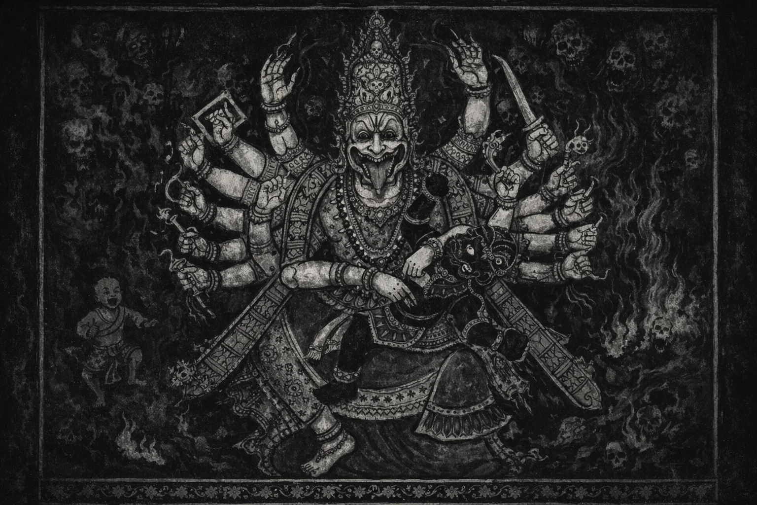 a depiction of Hiranyakashipu