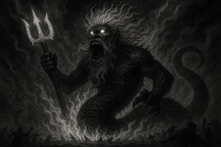 the Asura Vritra emerging from fire