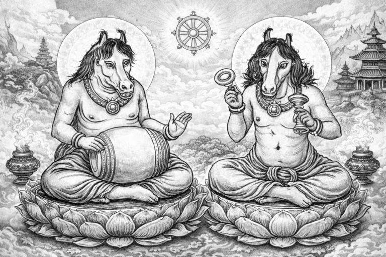 a depiction of 2 Kumbhanda buddhist spirits