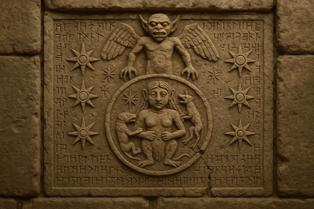 Ancient Stone Relief Depicting Lamashtu’s Seal