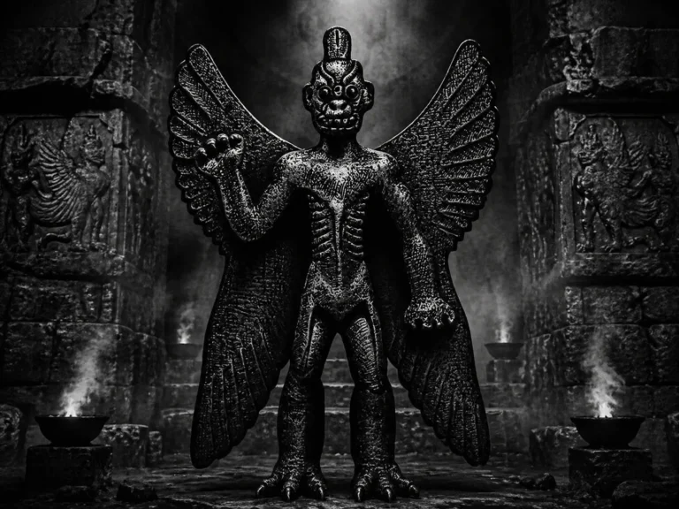 a depiction of the mesopotamian demon Pazuzu