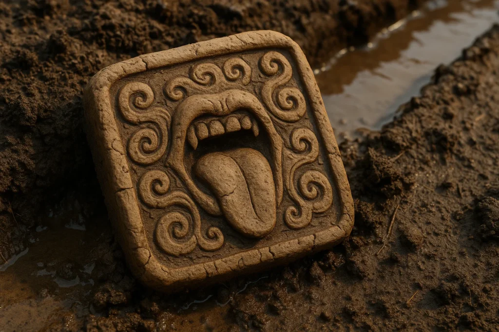 A clay tablet seal pressed with Akashita’s symbol