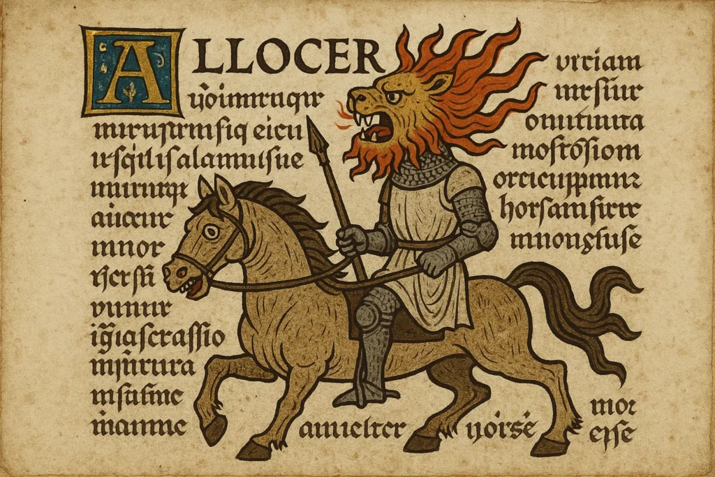 grimoire page showing Allocer