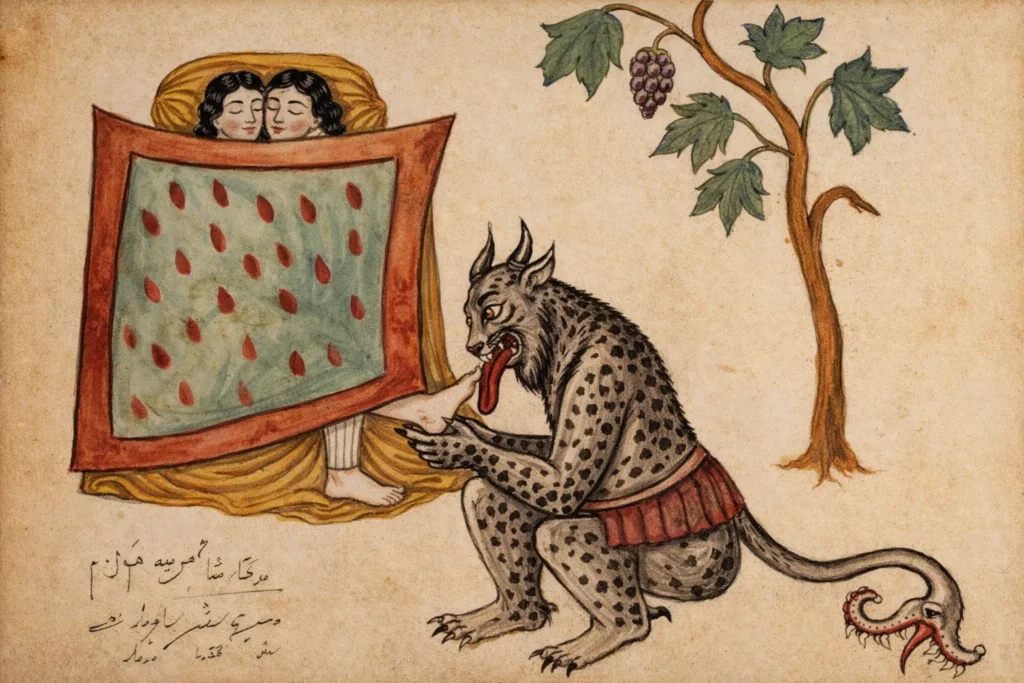 hinn depiction in old arab drawing