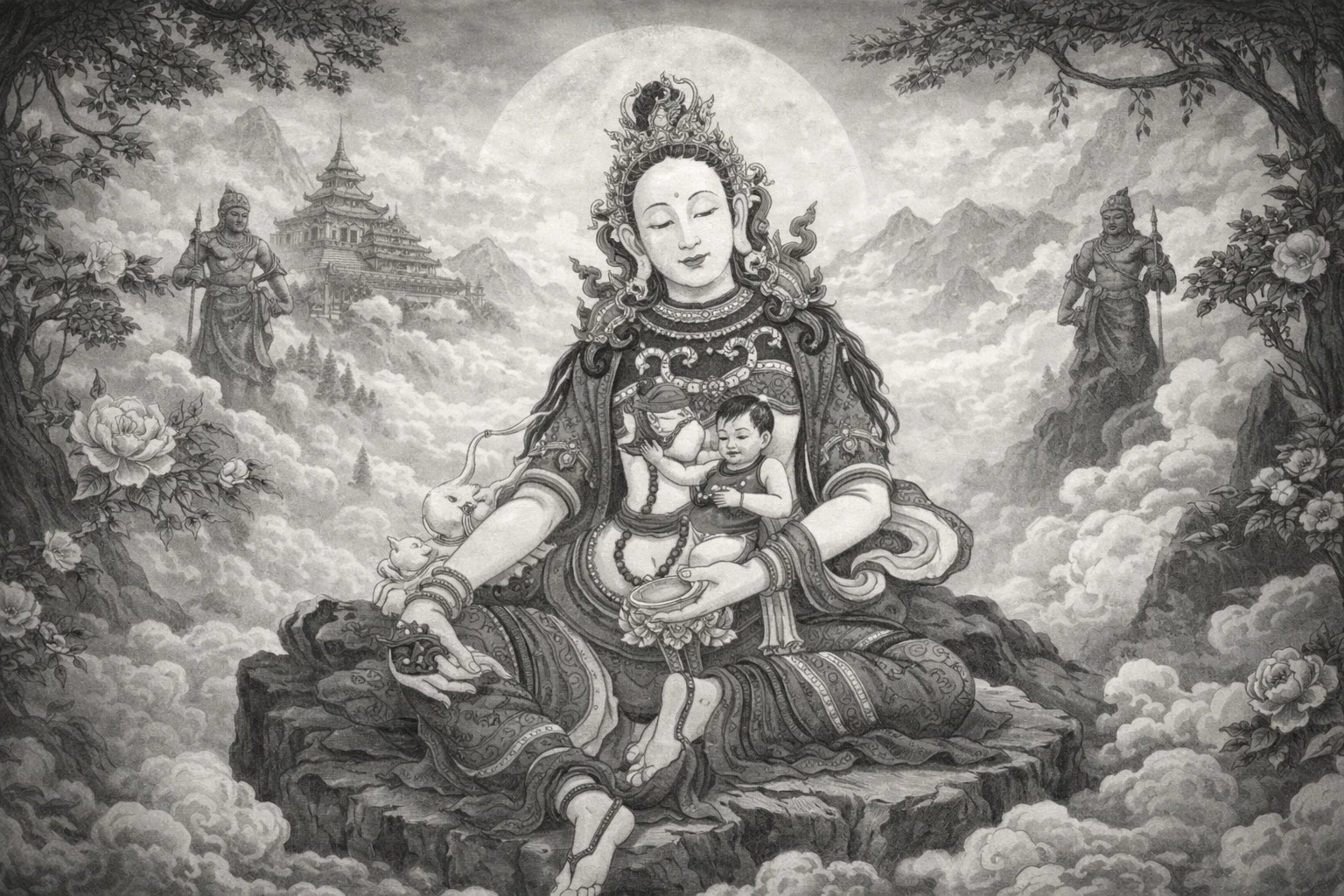 a depiction of Hariti, mother of ogres