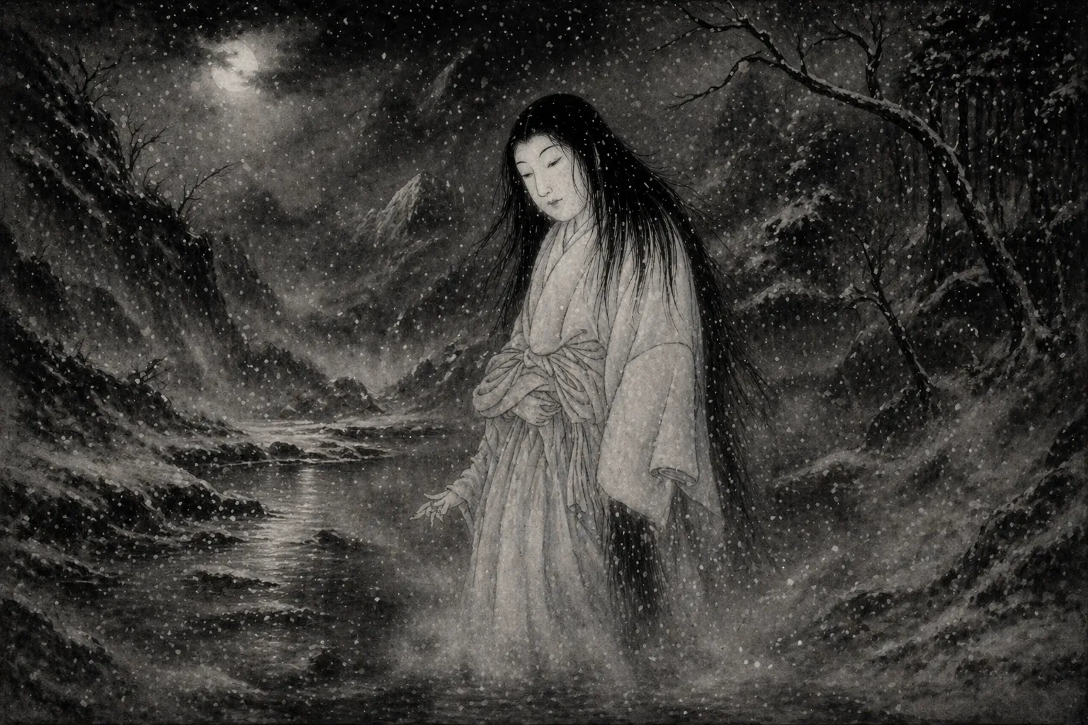 a depiction of the Yuki Onna