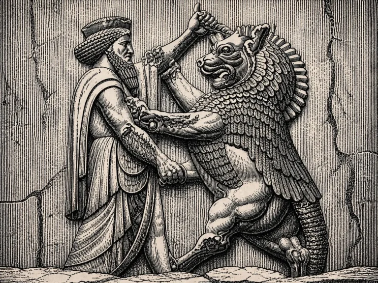 a depiction of the ancient demon Ahriman