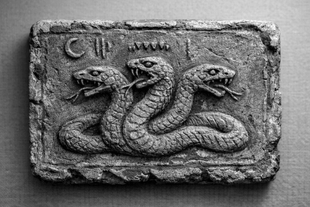 Rectangular clay seal impression showing Azhi Dahaka