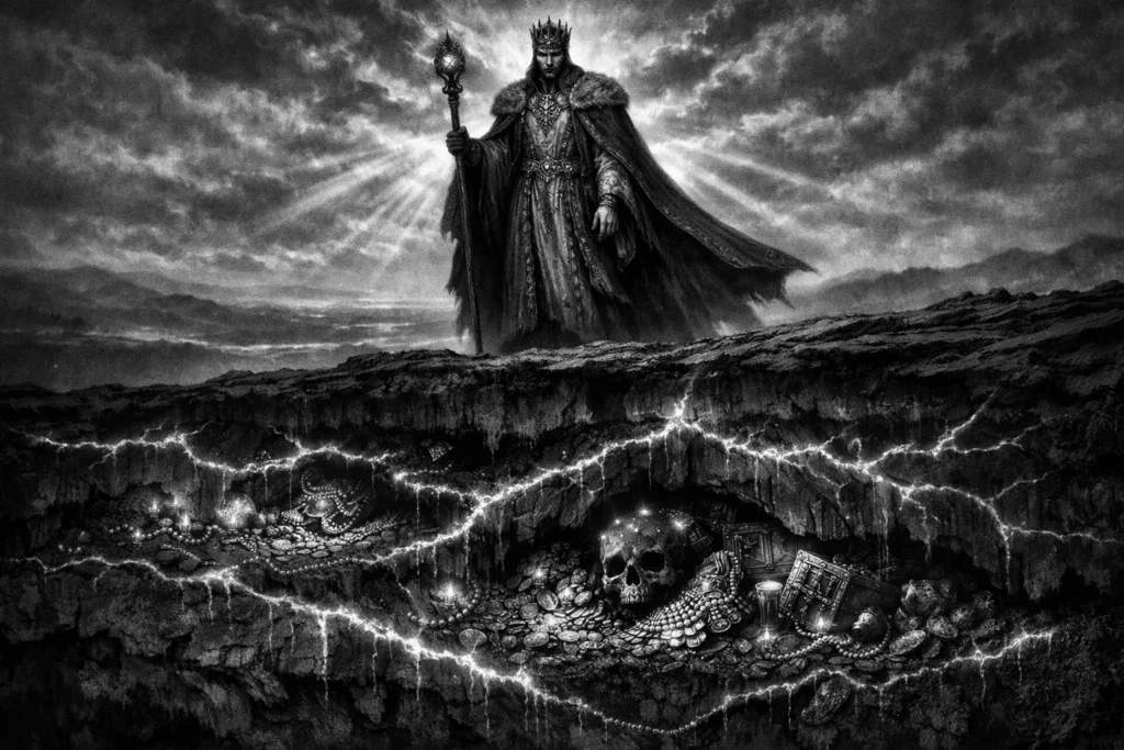 Ariton standing on elevated ground, looking down at a vast landscape below