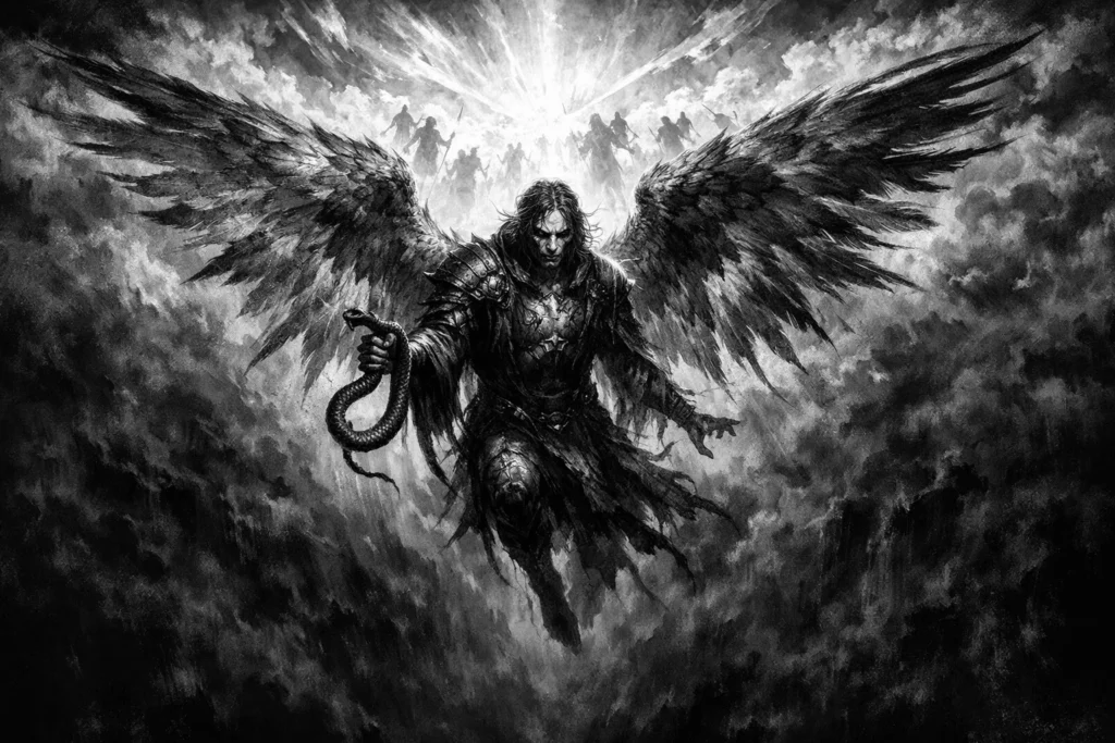 Astaroth as a fallen angel at the moment after expulsion from Heaven